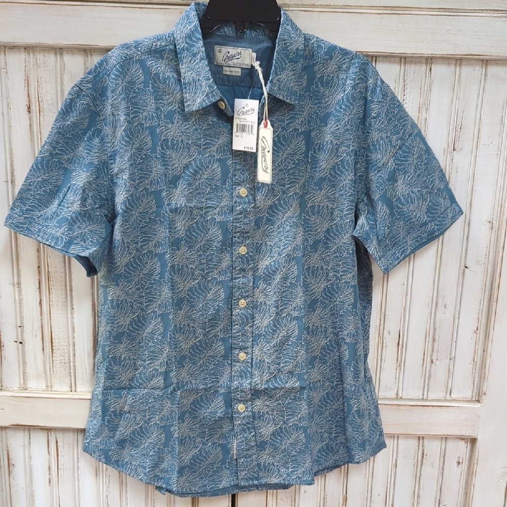 Grayers, Blue Hawaiian Short Sleeve Camp Shirt. XL